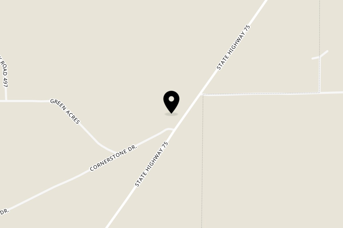 Map showing the location of Howard's Restaurant on 12070 AL-75 in Henagar